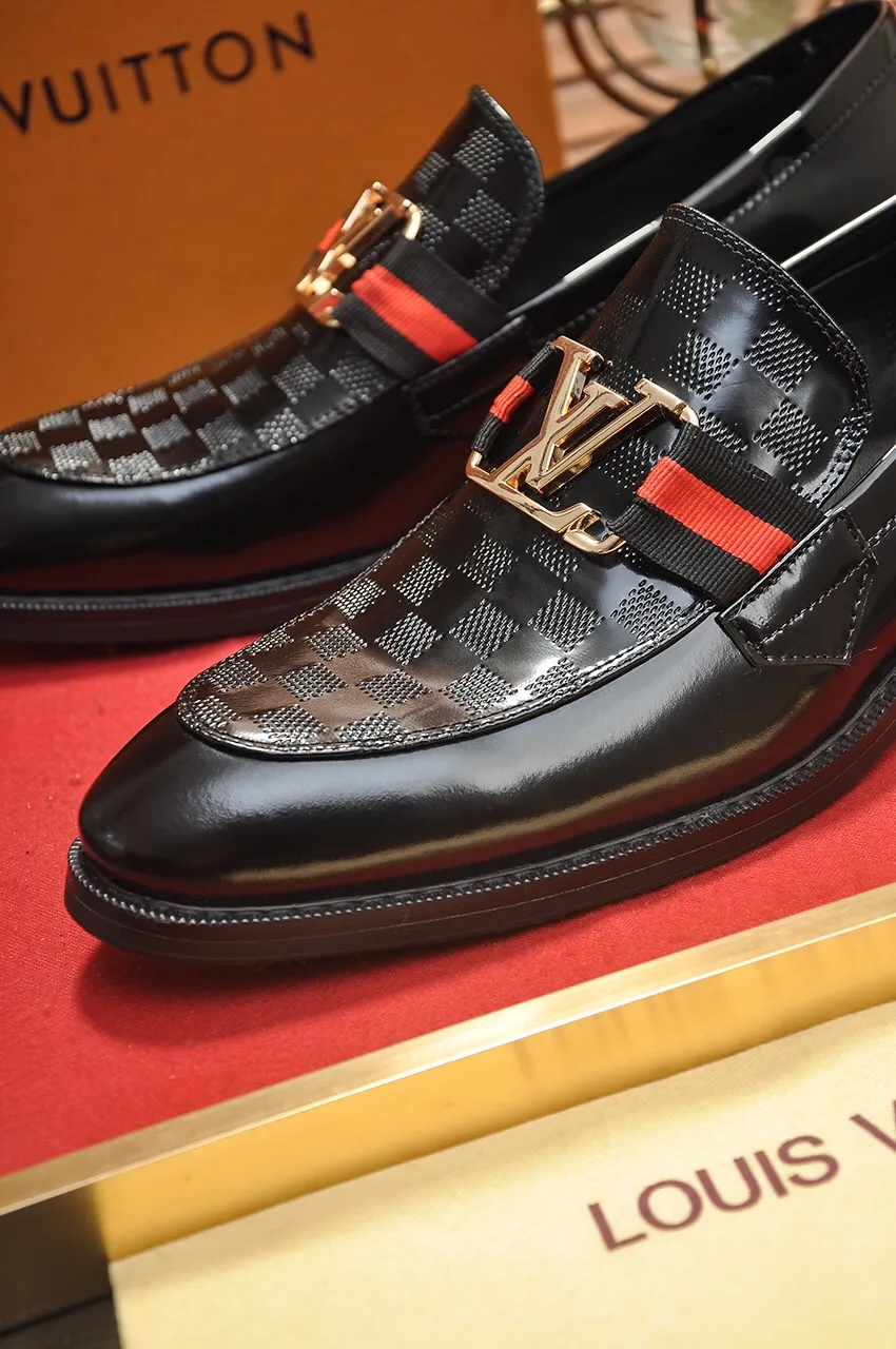 Men's shoes💰460💶【LOUIS VUITTON】(sheepskin lining) new cowhide LV formal shoes🎩🎩❗️🆘made one to one at the counter🎩original quality, imported cowhide upper➕full sheepskin lining➕original rubber outsole, {high quality visible}👣Size: 38-45 (45 custom-made)